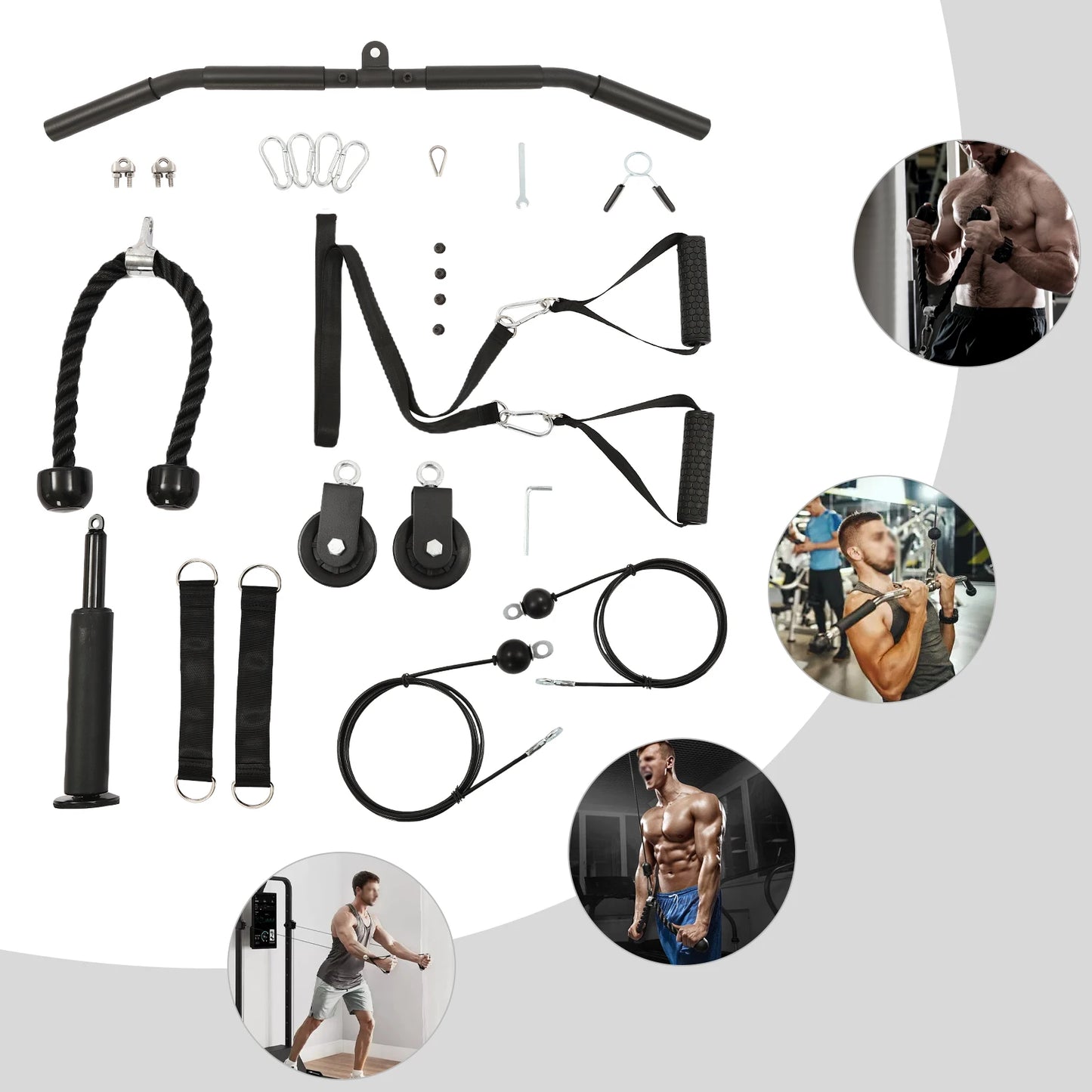 Pulley System Gym Modern Cable Weight Pulley System Unisex-adult Manual Cable Lat Pull Fitness