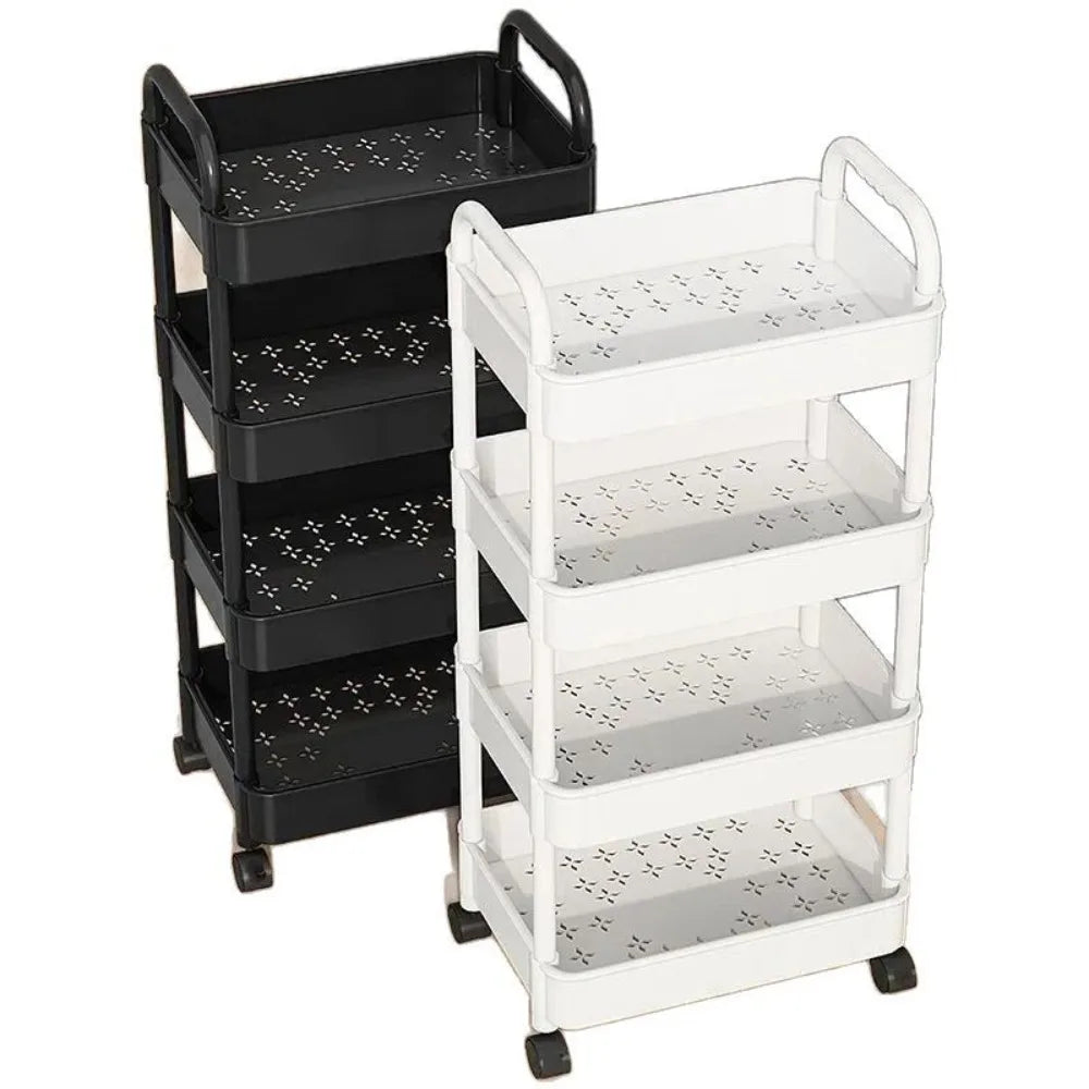 Trolley Storage Rack, Kitchen and Bedroom Floor Multi-layer Snack Rack, Household Mobile Baby Products Storage Rack